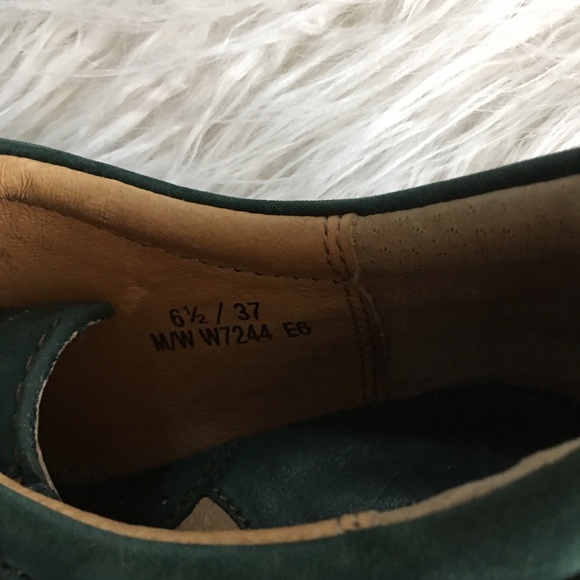 BORN green leather comfort shoes leather 6.5 / 37 - Picture 2 of 7